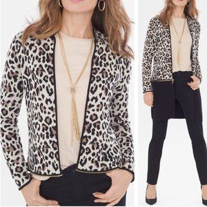 Chico's animal Print Convertible Cardigan Sweater-NWT- SZ 4 (18/20)